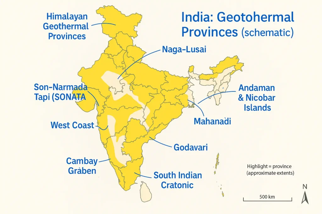 10 Geothermal Provinces in India
