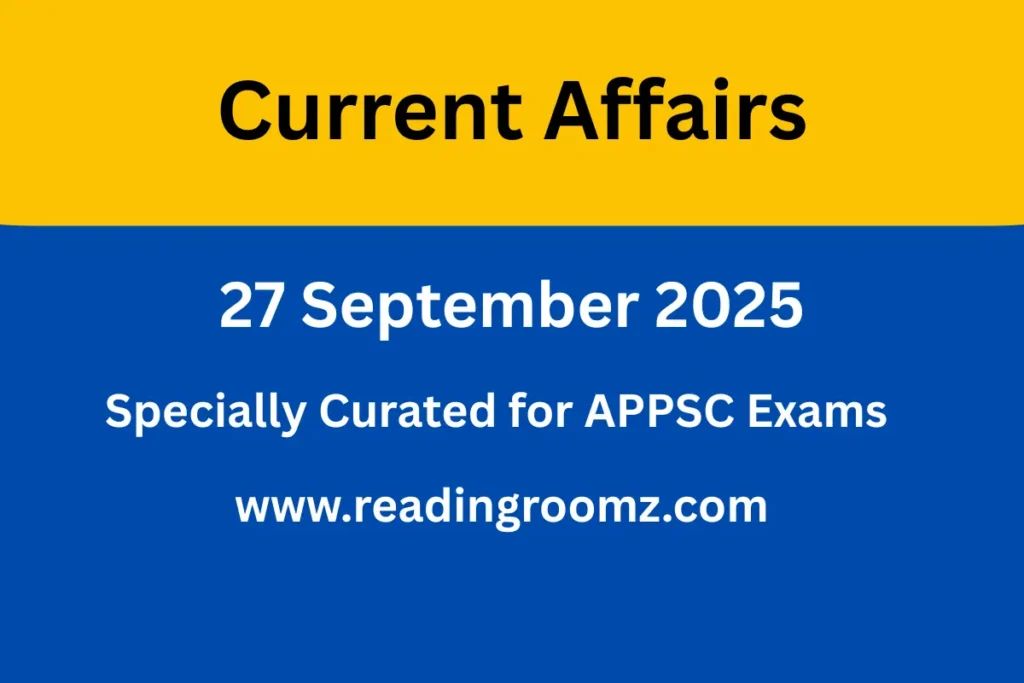 Current Affairs 27 September 2025