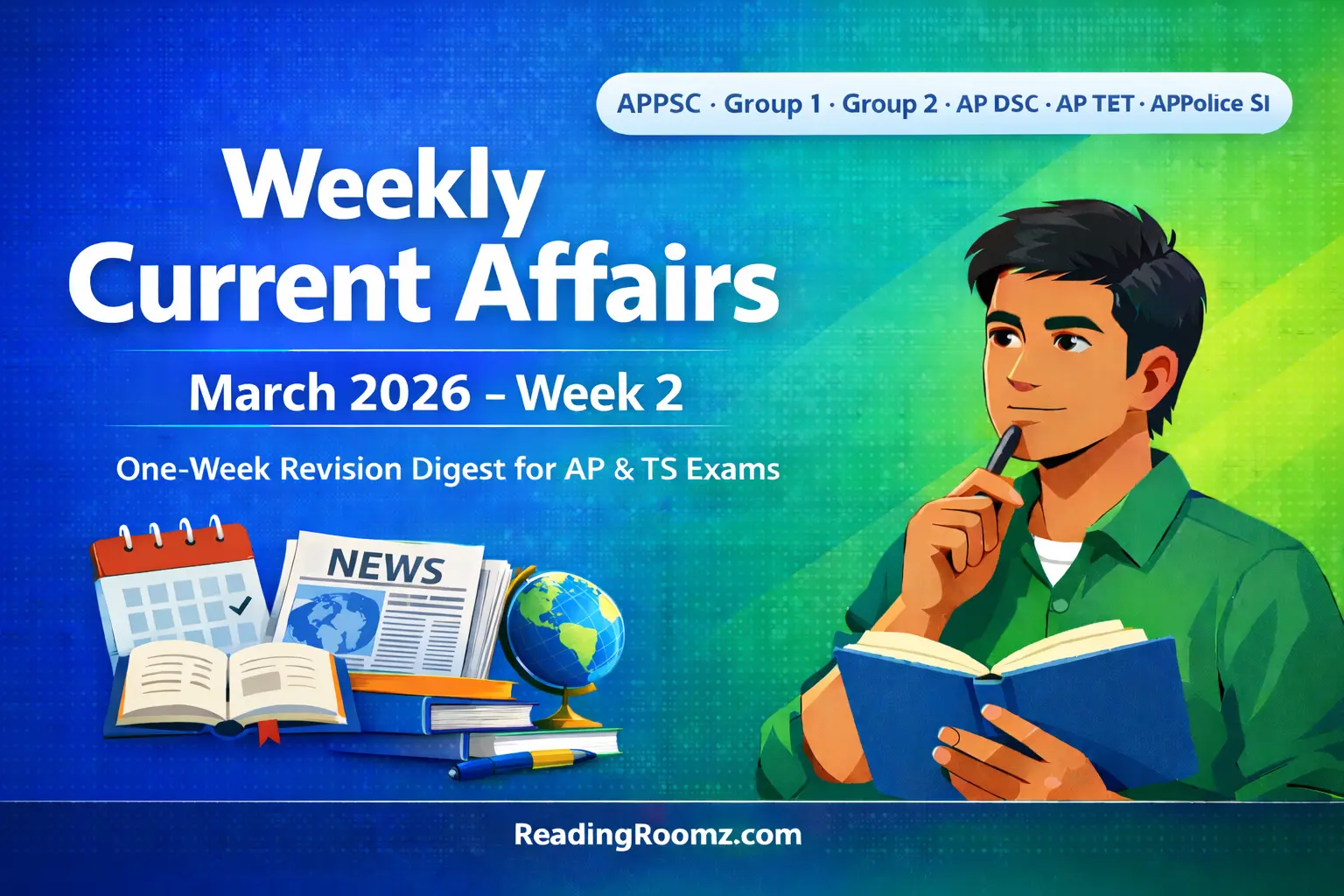 Weekly Current Affairs (March 2026 - Week 2): PDF | APPSC