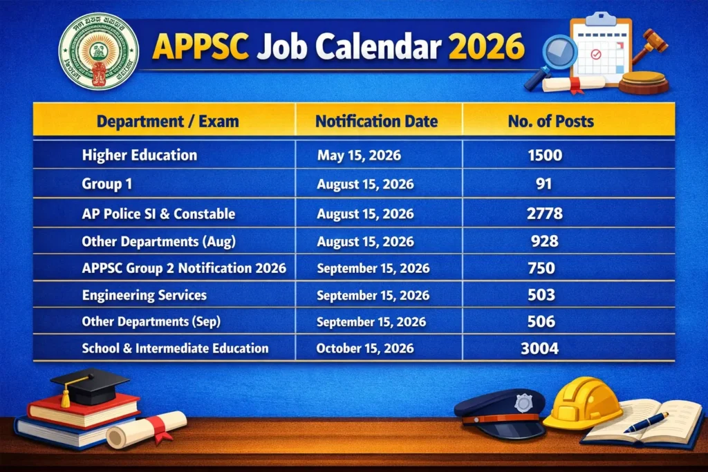 appsc job calendar 2026