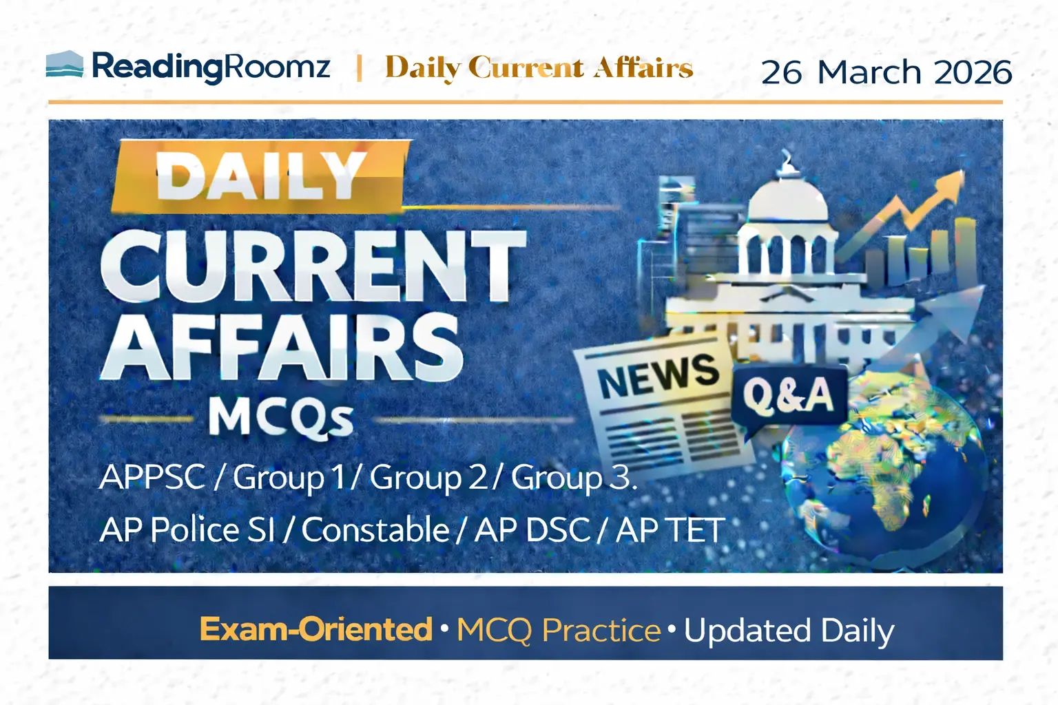 Group 2 Current Affairs MCQs 26 March 2026 - ReadingRoomz