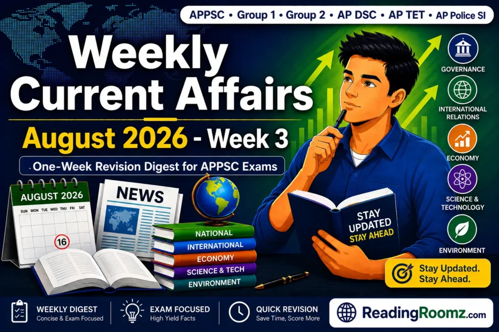 Weekly Current Affairs (August 2026 - Week 3)