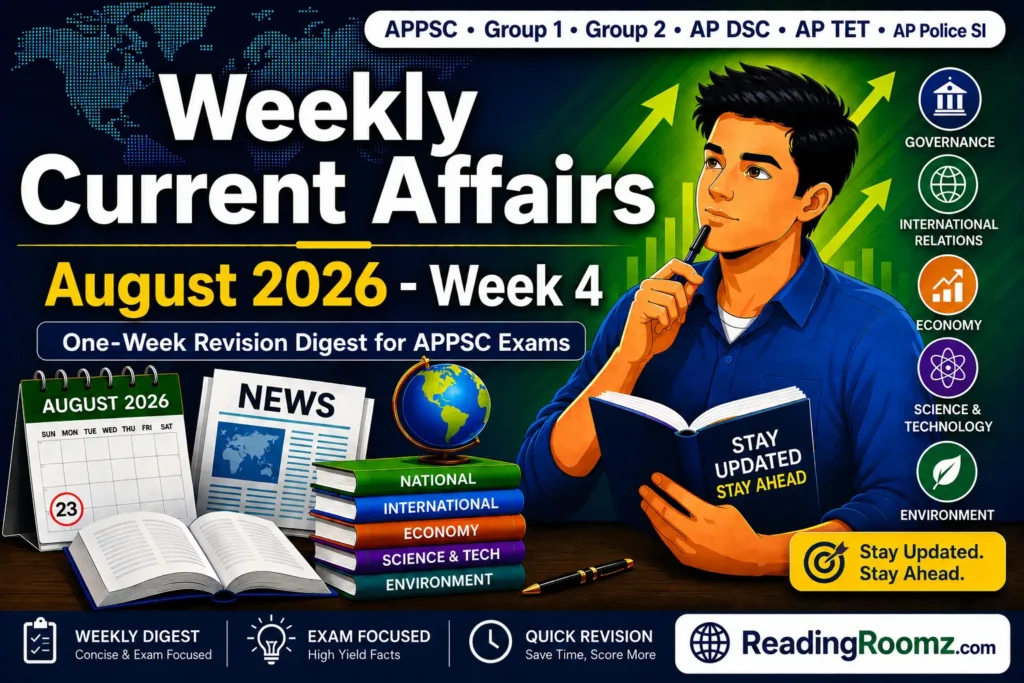 Weekly Current Affairs (August 2026 - Week 4)