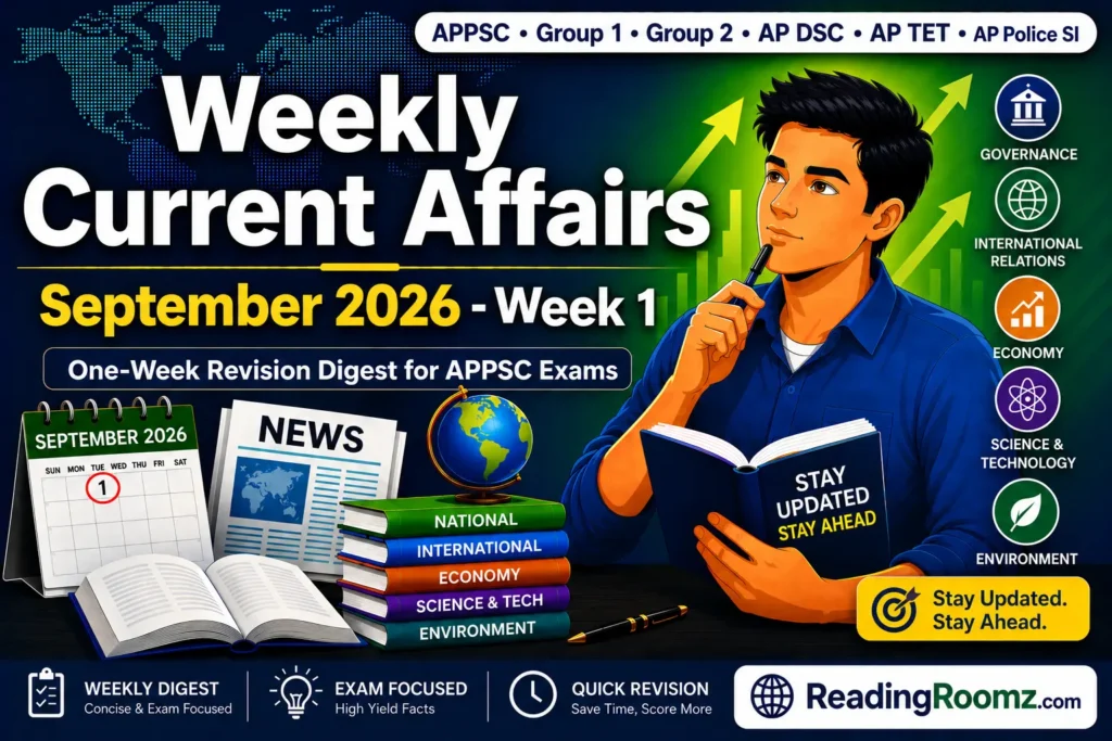Weekly Current Affairs (September 2026 - Week 1)